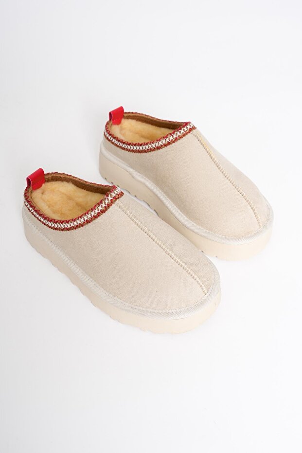 Women's Suede Slippers Beige Pia