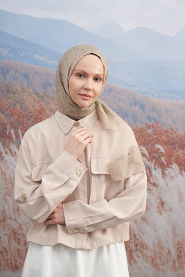 Silk Vintage Model Shawl - Beige
