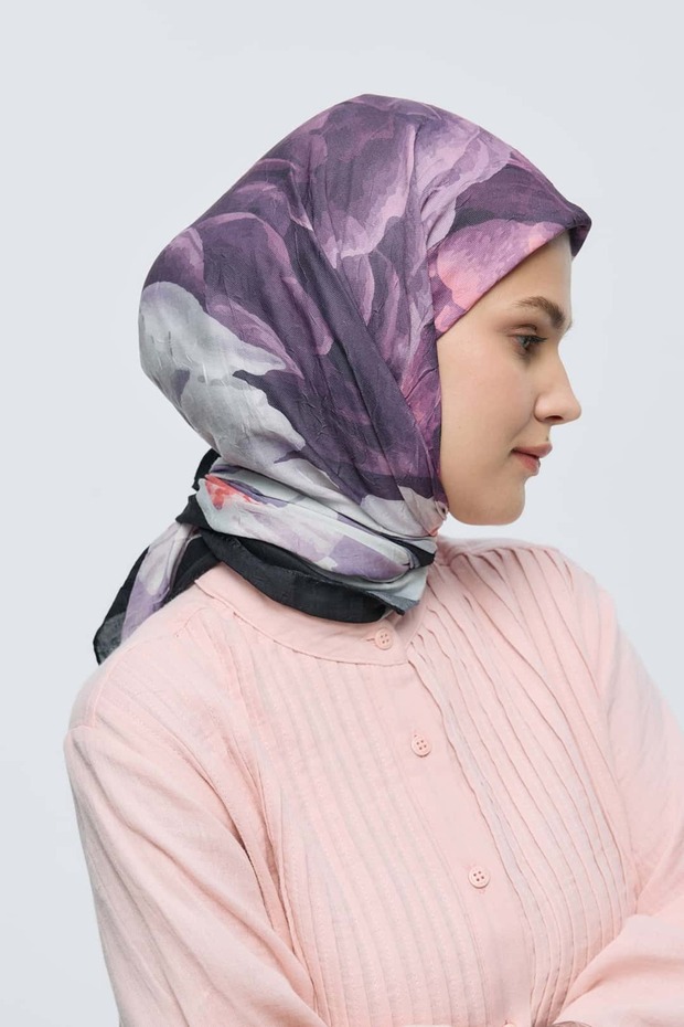 Rosa Desen Bambu Eşarp - 4