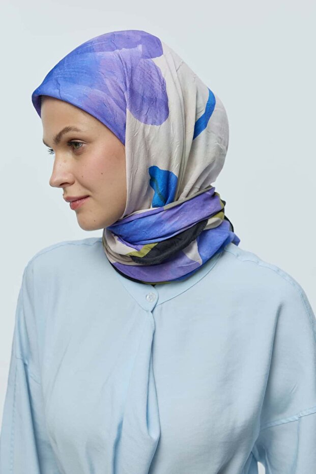 Eșarfă din bambus cu model lavandă - 4