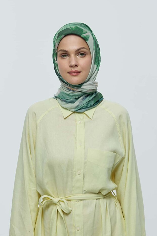 Rosa Desen Bambu Eşarp - 2