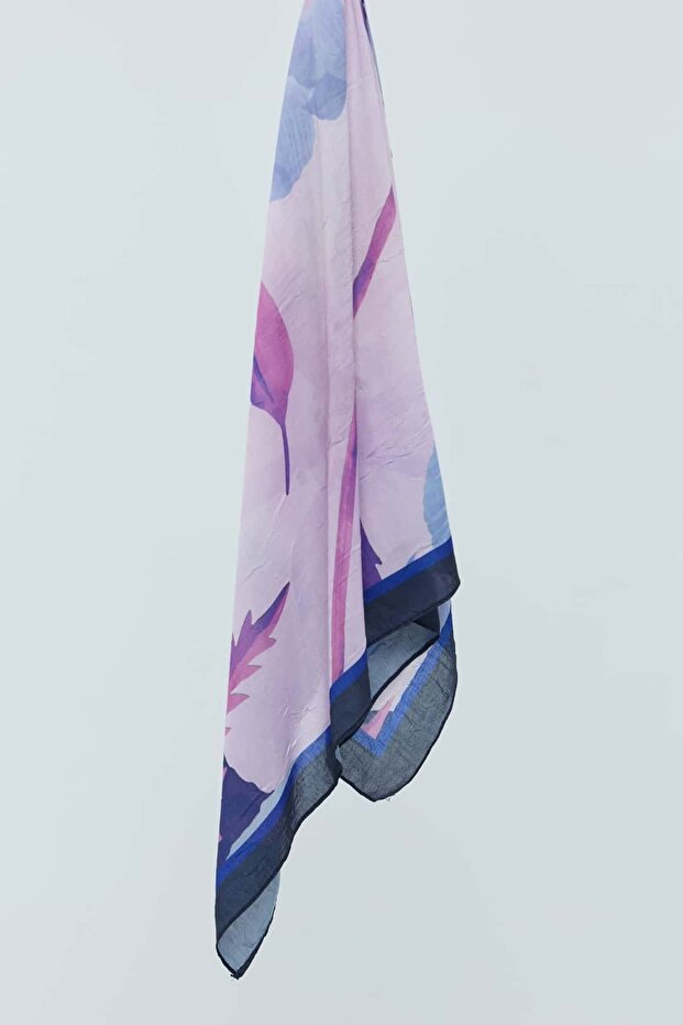 Lavendi Desen Bambu Eşarp - 5