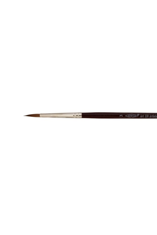 110 Sable Hair Watercolor and Acrylic Paint Brush, Gold, Miniature-No:3