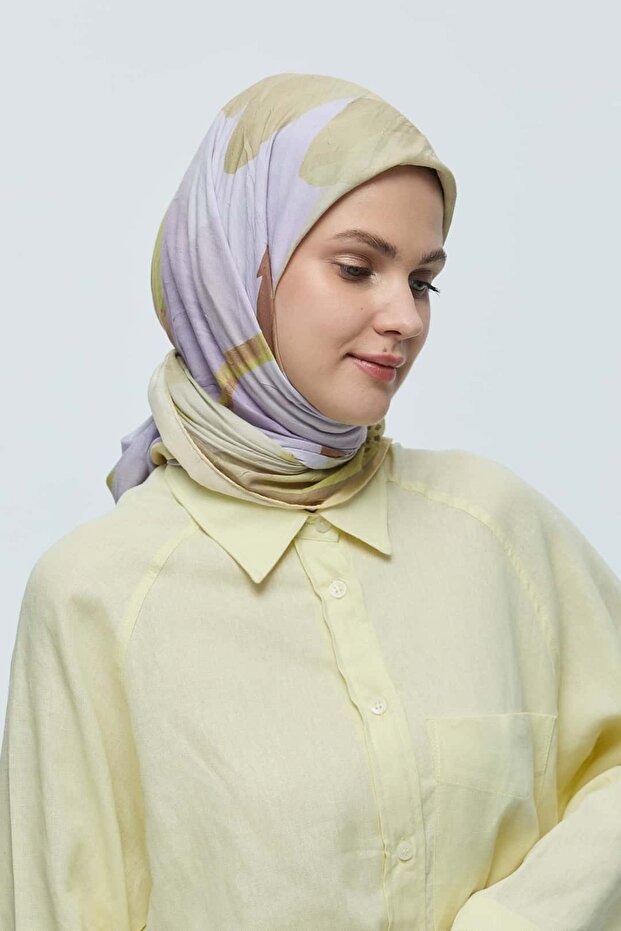 Eșarfă din bambus cu model lavandă - 3