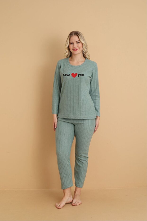 női téli interlock pizsama szett - 2