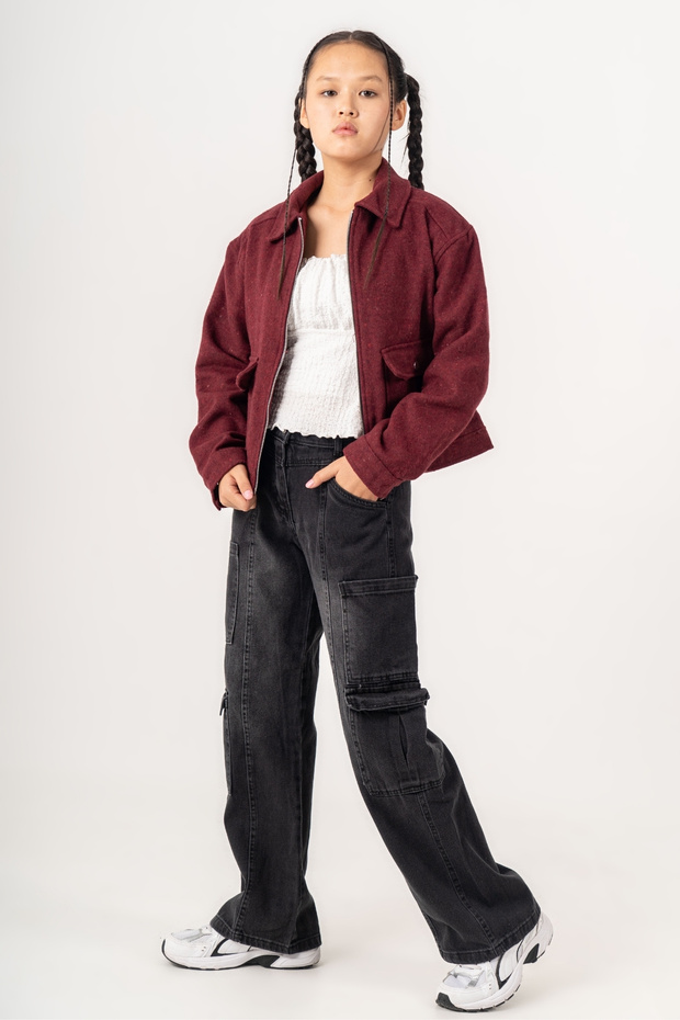 Girl's Cashmere Bomber Jacket 1551