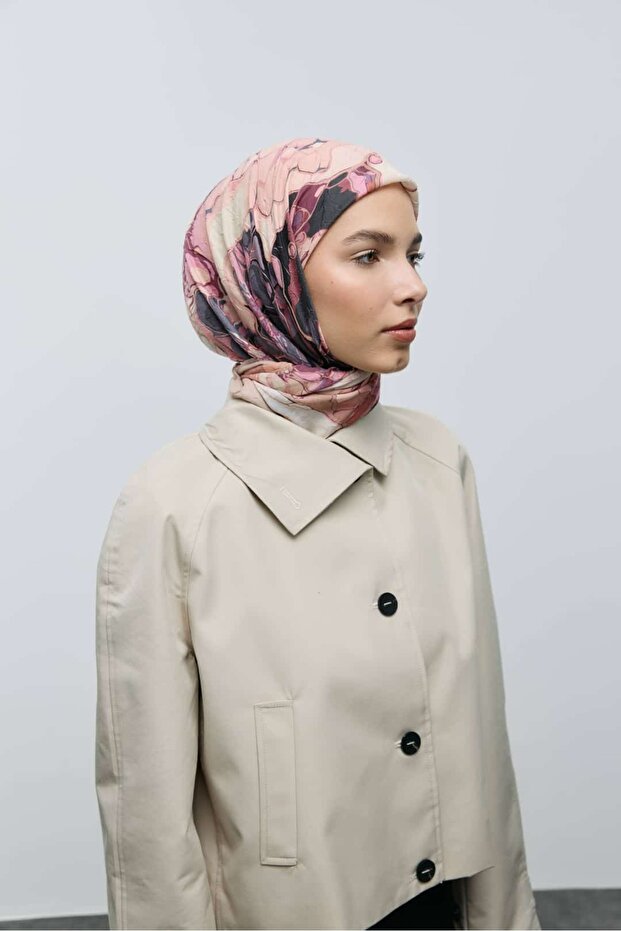 Ebruli Desen Bambu Eşarp - 3