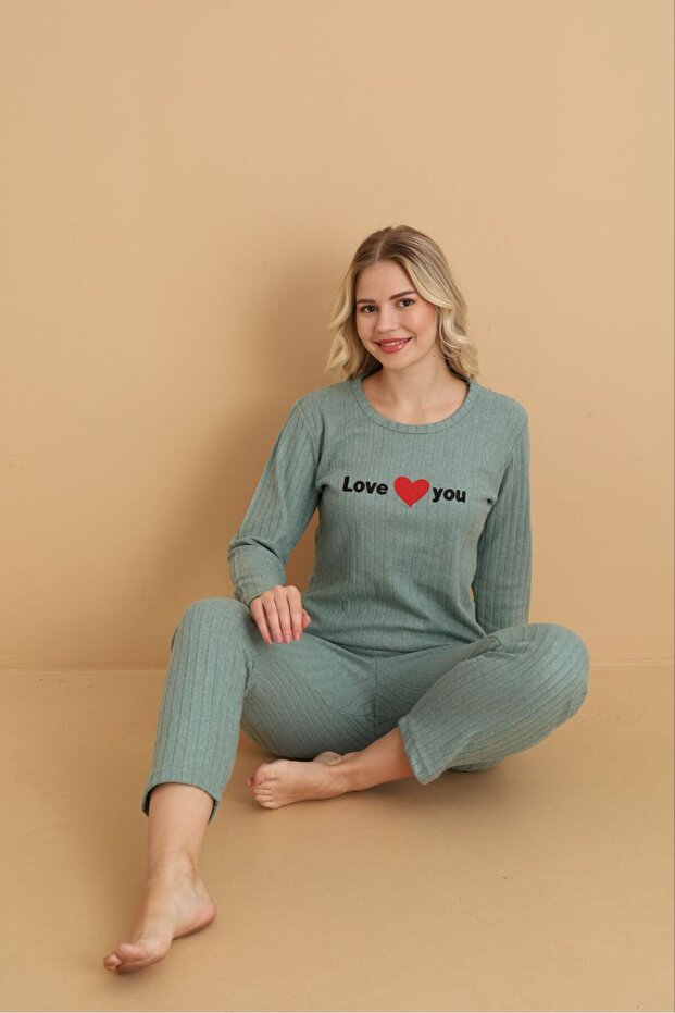 női téli interlock pizsama szett - 5