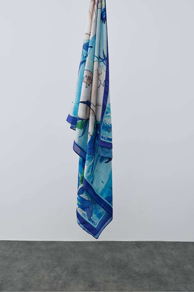 Nileya Pattern Cotton Shawl - 4