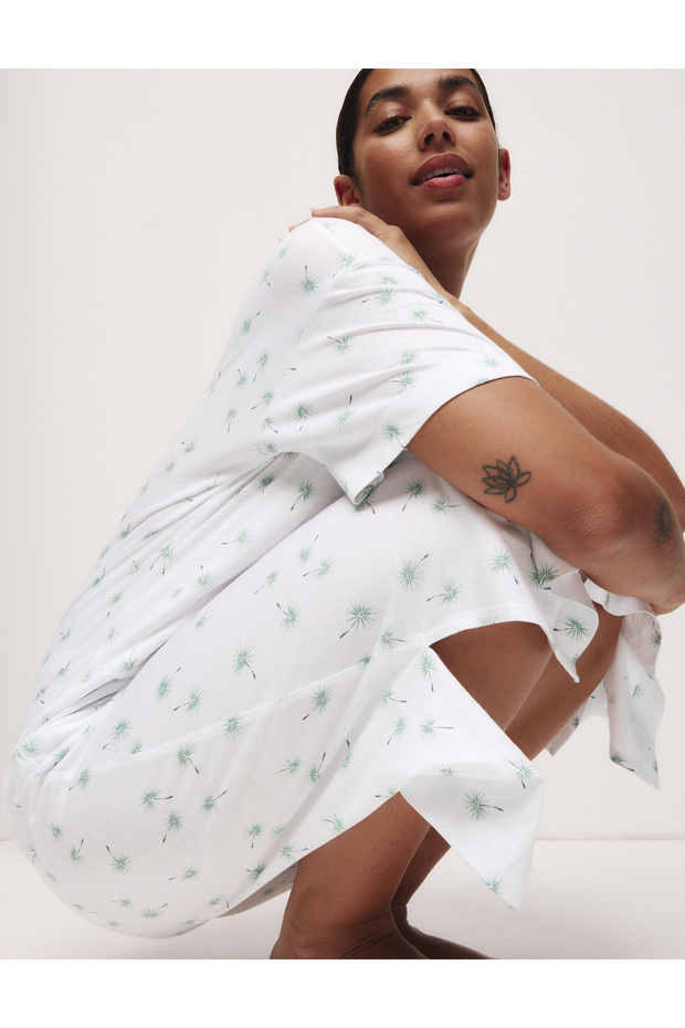 Cool Comfort Baskılı Uzun Gecelik - 2