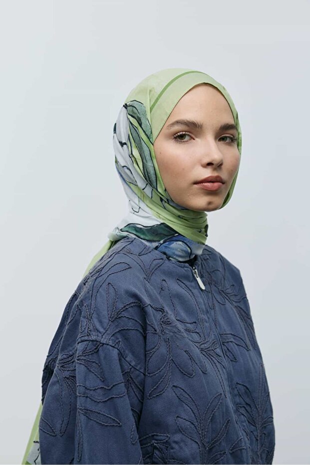 شال قطني بنقشة نيليا - 1