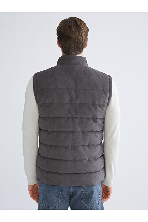 Create Your Style from Uzg Store |   Standard Mold Mock Neck Suede Men's Vest - 5