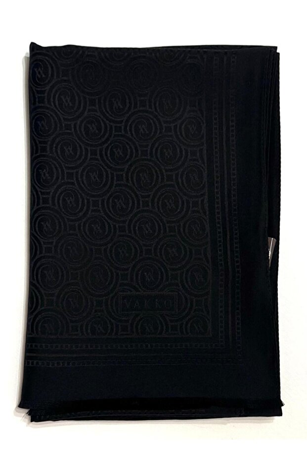 Jacquard Silk Special Series Monogram Shawl 41364-Black