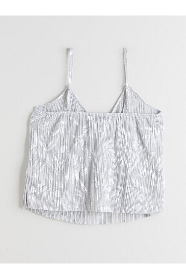 Peak Yeni Sezon V Yaka Çiçekli Askılı Kadın Şortlu Pijama Takımı - 3