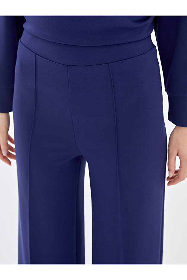 LCW Modest Beli Lastikli Düz Geniş Paça Kadın Eşofman Altı - 3