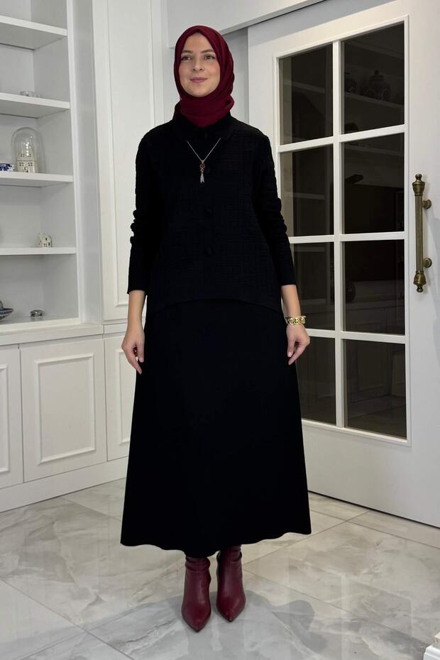 Σετ Πλεκτά Είδη Παραλίας Μαύρο - 6