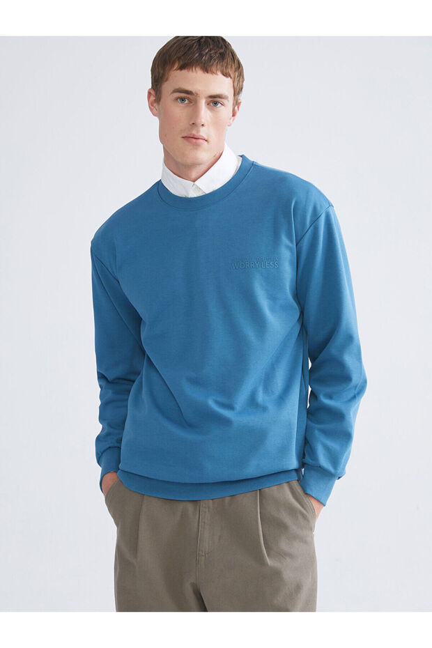 Özmarka New Season Crew Neck Printed Men's Sweatshirt
