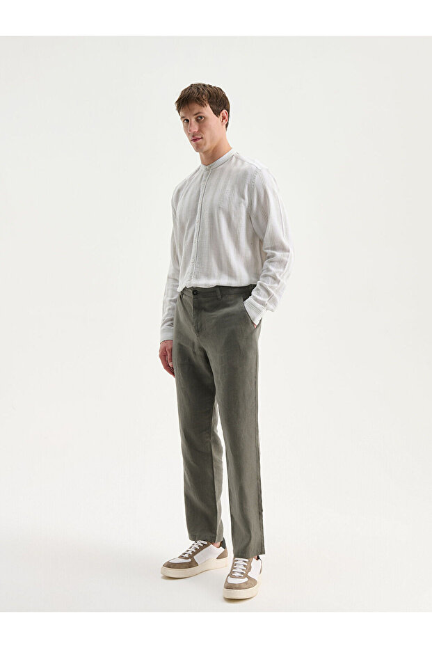 Standard Fit Linen Men's Trousers