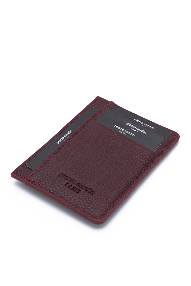 Claret Red Unisex Leather Credit Card Holder 0323B6F