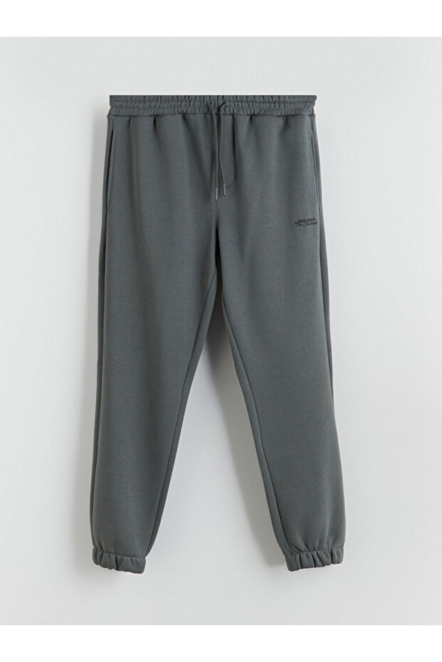 Standart Kalıp Erkek Kalın Jogger Eşofman Altı - 5