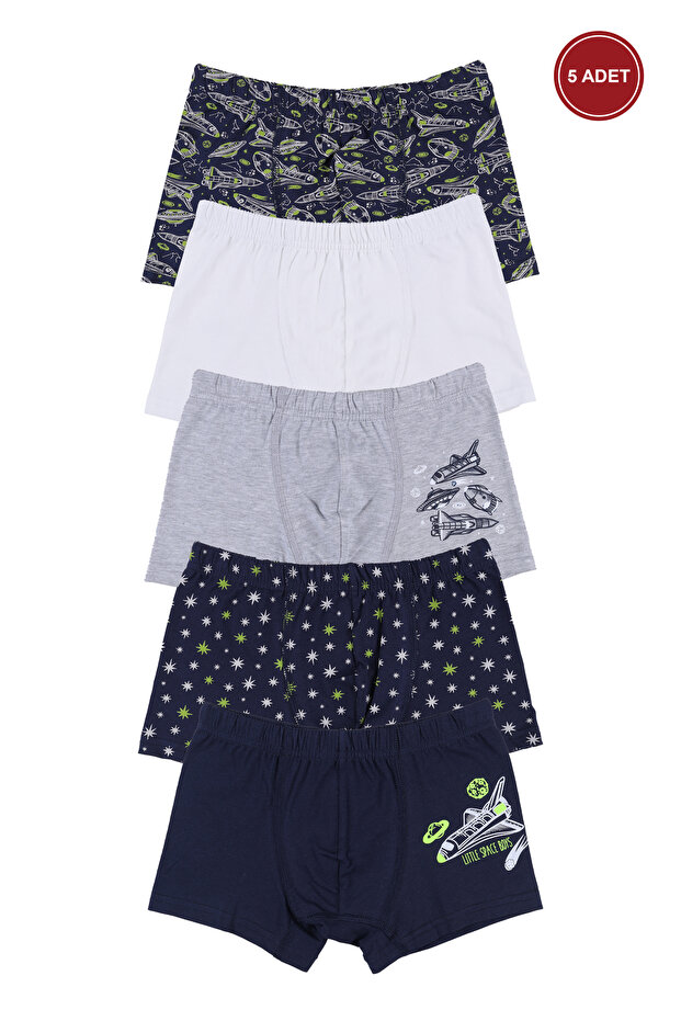 Boy's Cotton 5-Piece Printed Boxer