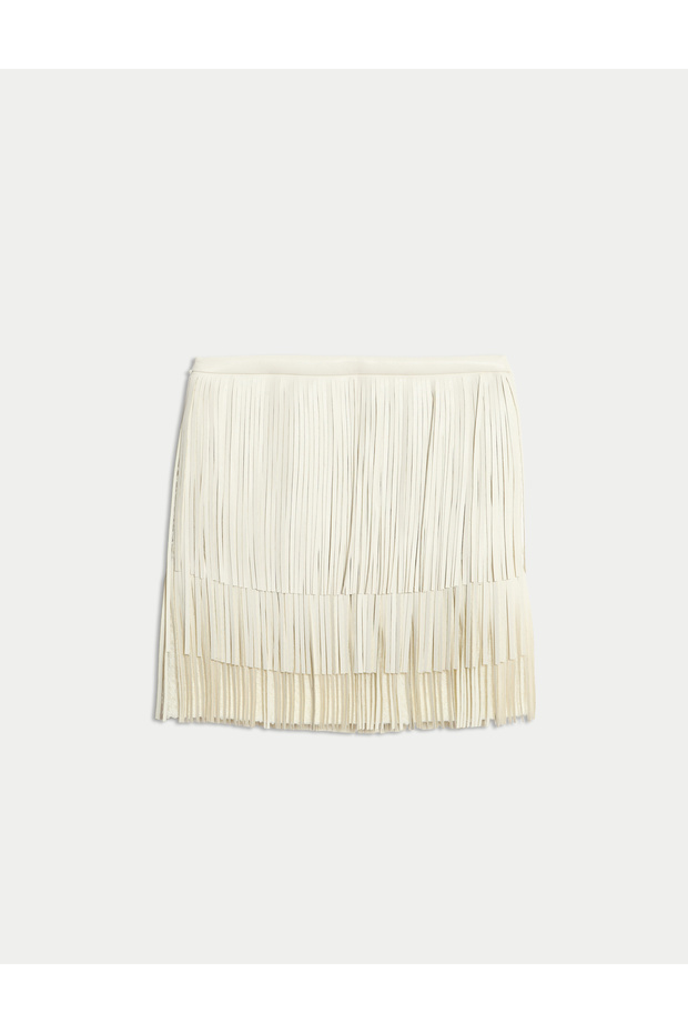 Püskül Detaylı Mini Etek - 1