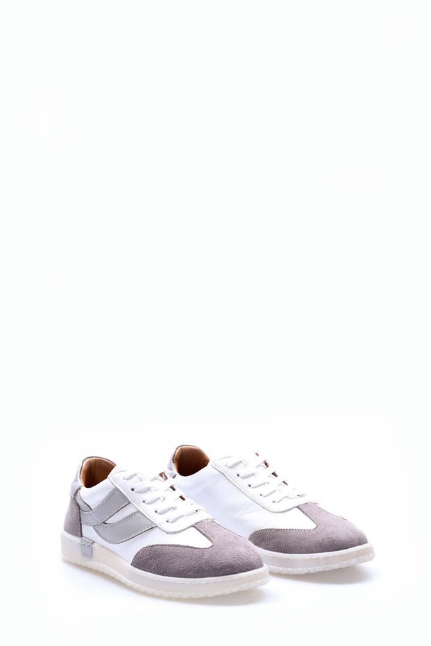 White Genuine Leather Lace-Up Thermo Sole Casual Women's Shoes Tg092462612414
