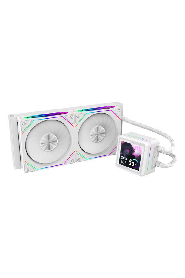 AquaForge V2 240MM Beyaz ARGB LCD Ekranlı İşlemci Sıvı Soğutucu - 2