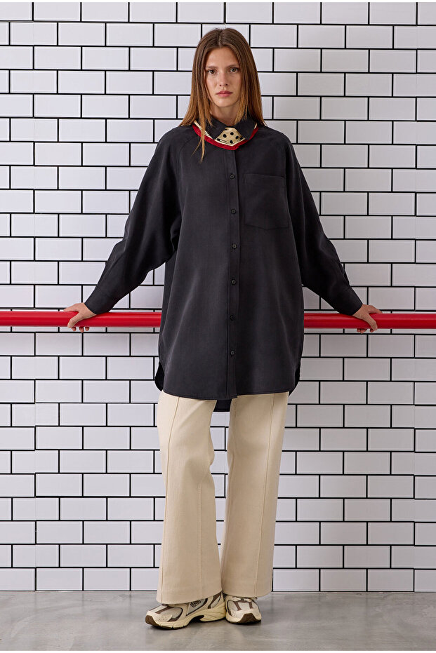 Reglan Kol Basic Gömlek Siyah - 2