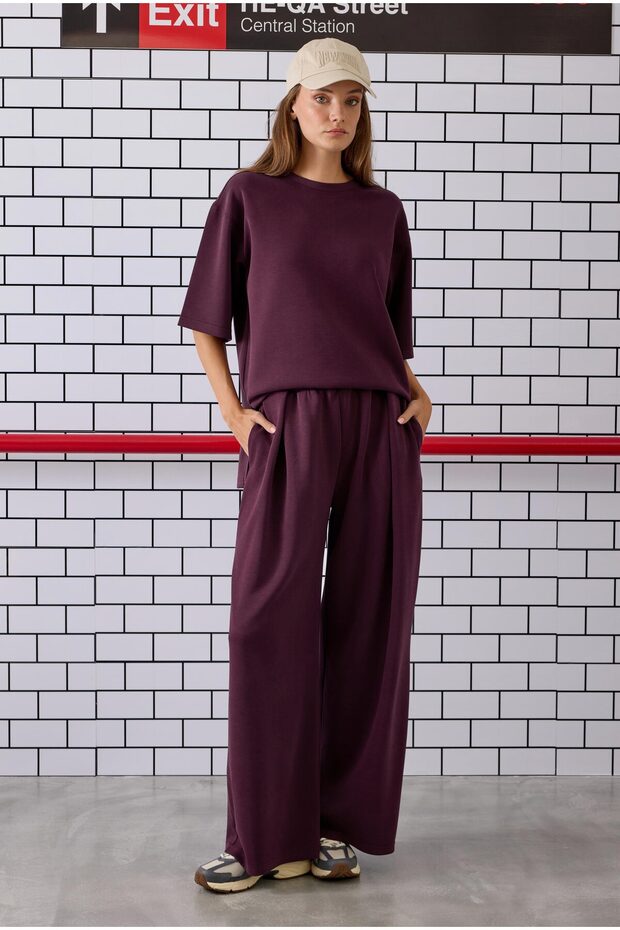 Modal Basic Tişört Bordo - 2