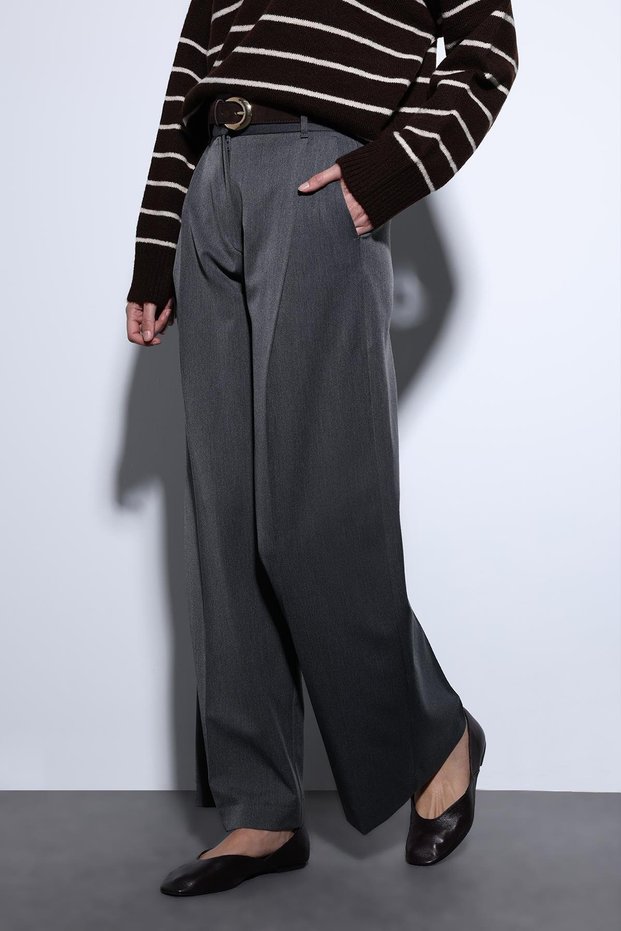 Anthracite Wide Leg Women's Trousers