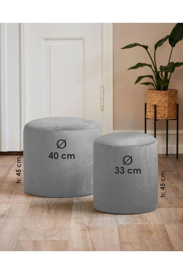 Corn Mini Yuvarlak Puf / Çap 33 Cm H:45 Cm - 2