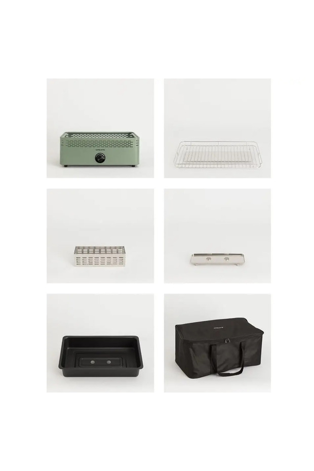 Portable charcoal grill, CREATE, BBQ Compact, sage - 8