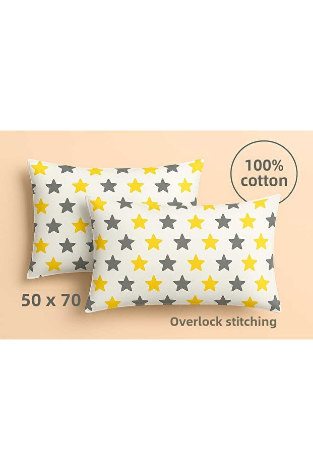 Pillowcase 2 Pieces 100% Cotton Cotton Zipper Closure Overlock Stitch Luxury Case
