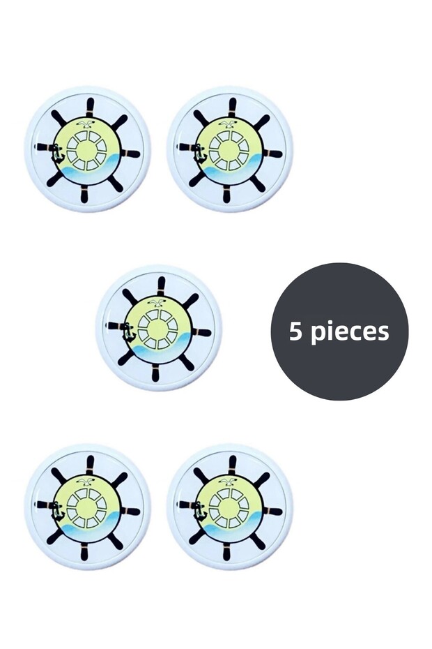 5 Pieces Sailor Helm Kids Room Furniture Knob Set - Abs Plastic Button Cabinet and Drawer Handles