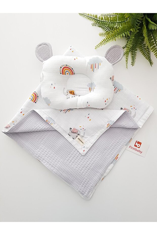 Filli Pique Baby Blanket and Ear Pillow Set 85X90