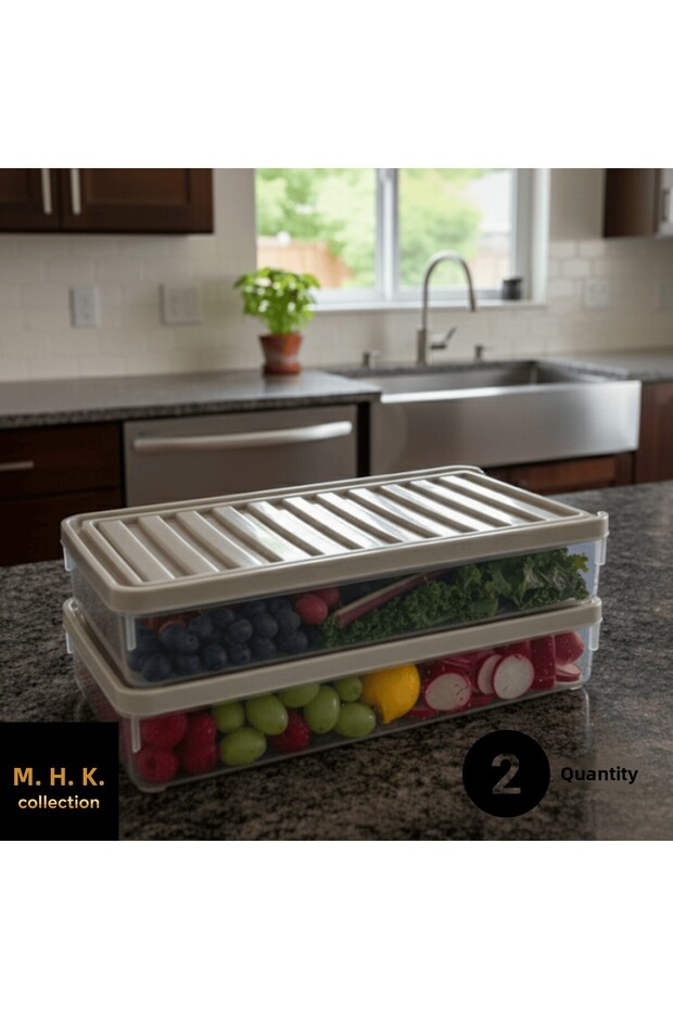 Rectangular Storage Box with Plastic Lid - 2