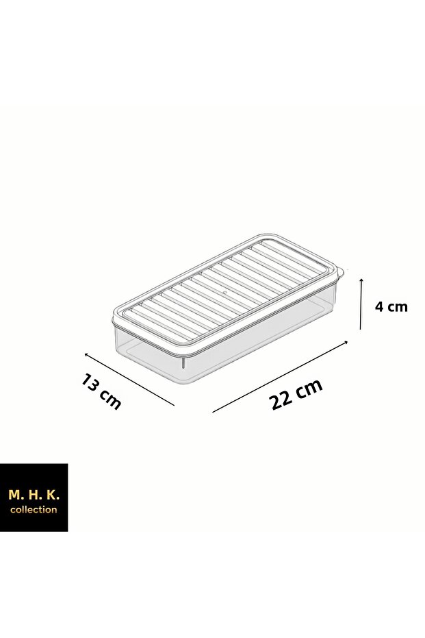 Rectangular Storage Box with Plastic Lid - 4