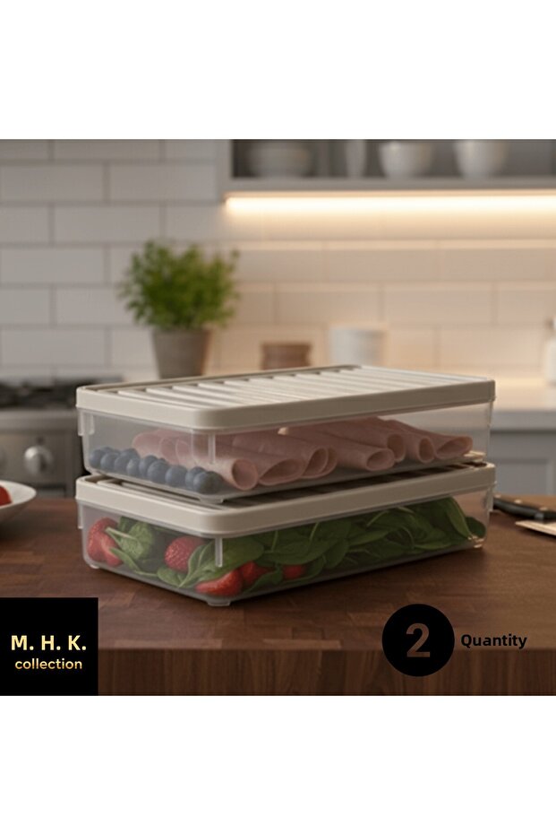 Rectangular Storage Box with Plastic Lid - 1