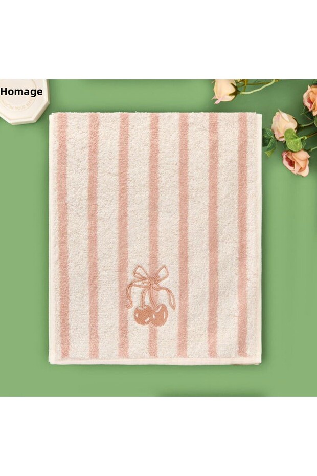 Soft Bemba Hand Towel - Ecru / Pink - 30X50 cm