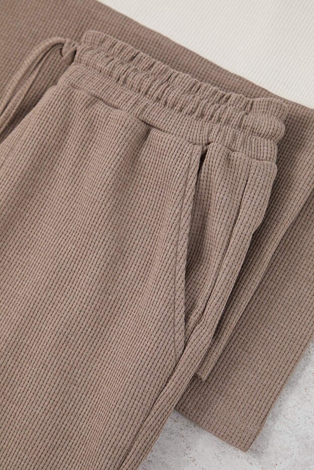 Vizon Regular Kesim Renk Bloklu Dokulu Örme Pijama Takımı TMNAW26PT00027 - 2