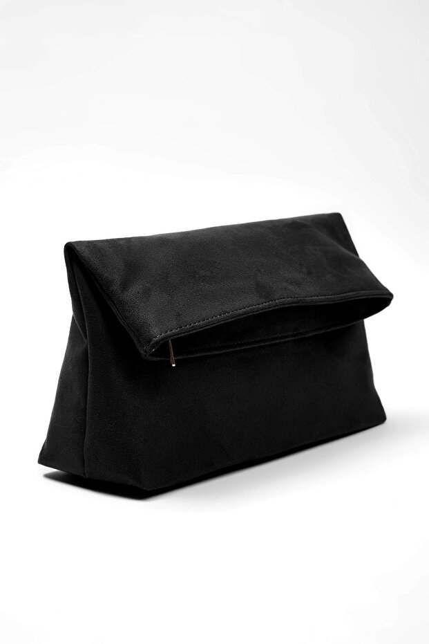 Siyah Süet Kadın Mini Boy Clutch El Çantası TAKAW26PY00008 - 4