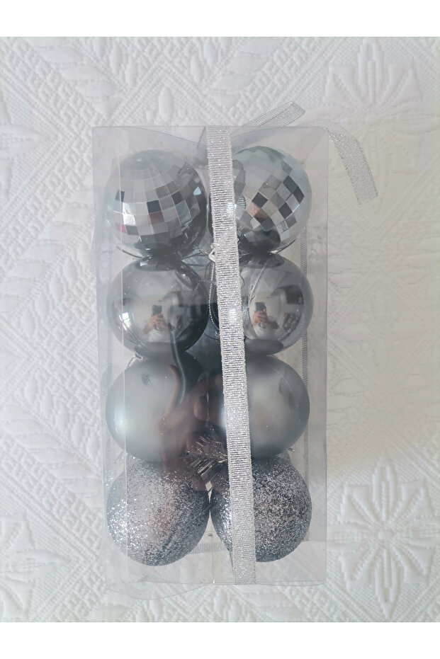 Christmas Tree Decorations Balls 5 cm Diameter 4 Models 4 Pieces of Each Model 16 Pieces in a Total Box - 6