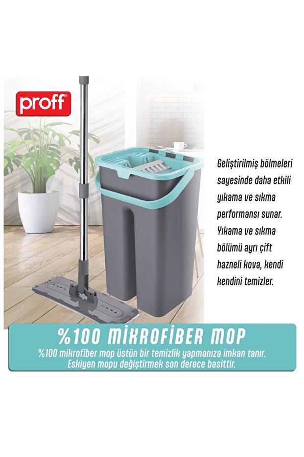 Flat Tablet Mop Paspas Temizlik Seti, Mikrofiber Mop - 4