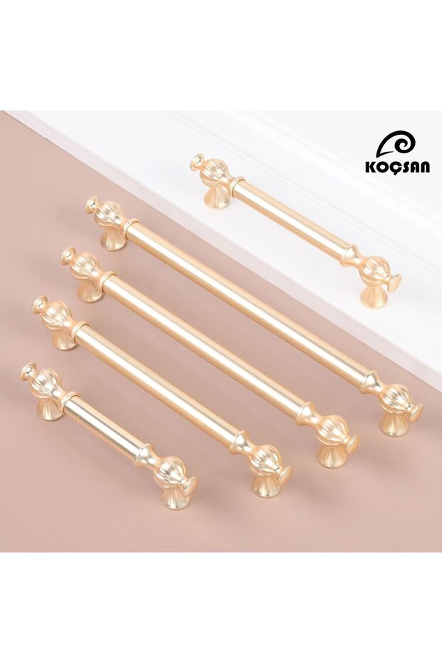 Ebrar Matte Gold 128 mm Handle Luxury Country Kitchen Furniture Cabinet Drawer Handle