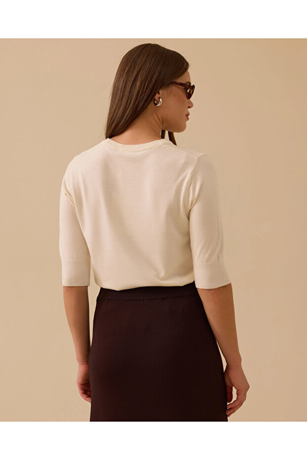 Kısa Kollu Basic Triko Bluz - 3