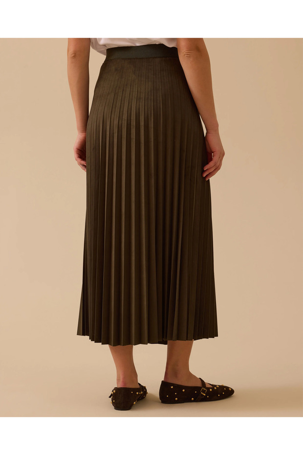 Pliseli Süet Etek - 3