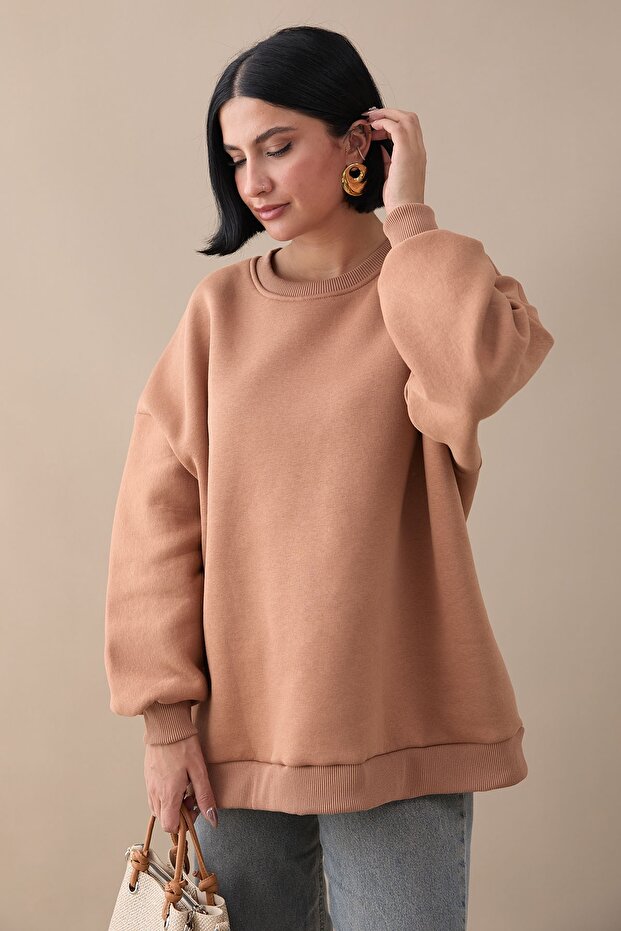 Şardonlu Basic Camel Sweat - 5