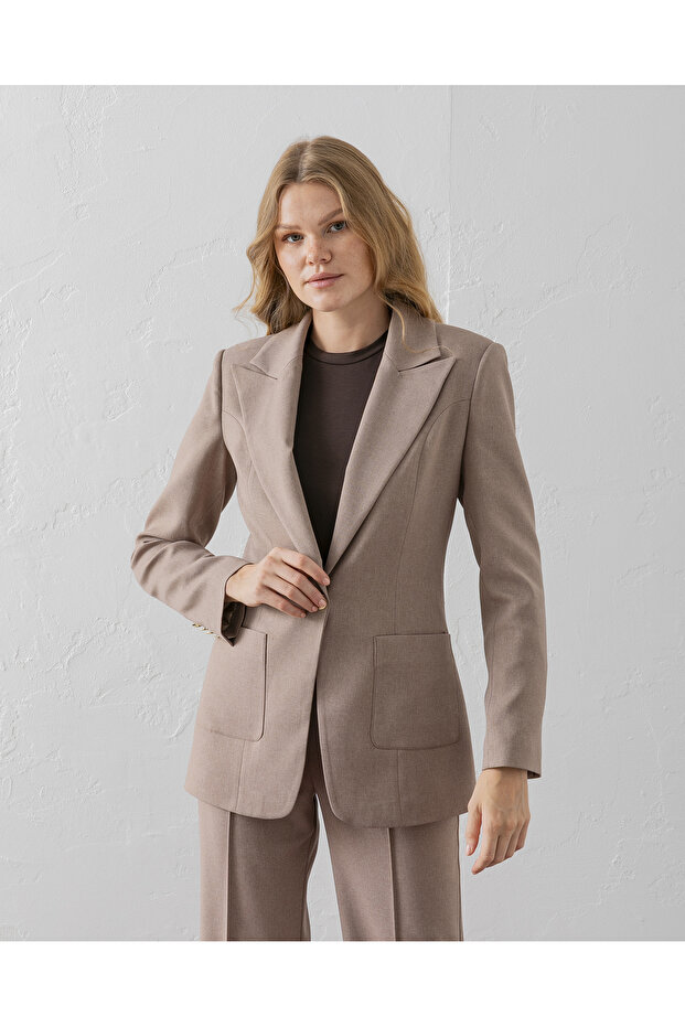 سترة بليزر بجيب مزدوج من البولي فيسكوز - 2