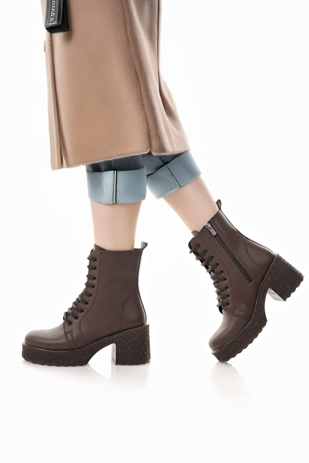 Acı Kahve Topuklu Postal Bot - 3